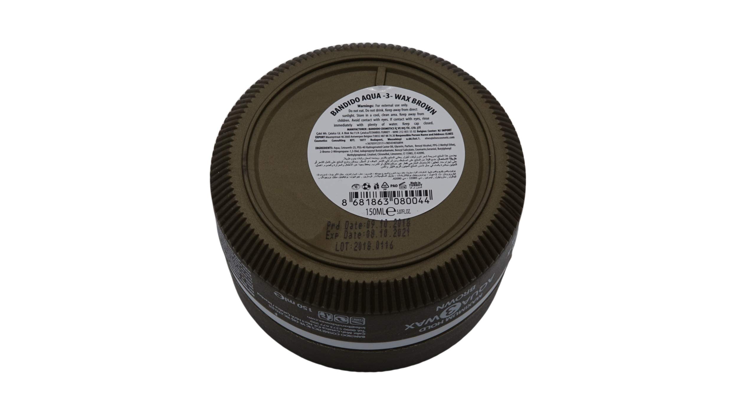 Bandido Aqua Hair Wax Nr.1-8 Matt Fiber Haarwachs Haar Styling Wachs Herren Haargel 150ml Gel Wax Haarwax Matte Look natürliches aussehen Starker Halt für jedes Styling Friseur bedarf (6x, Nr.3)