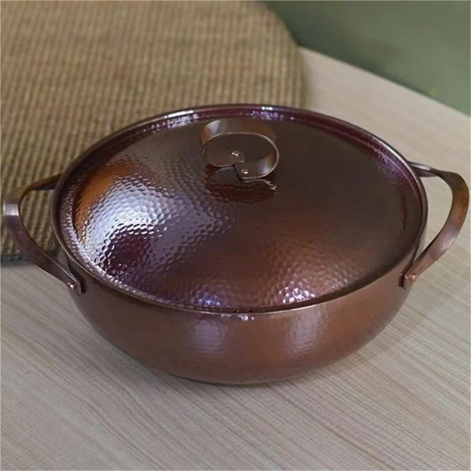 Hammered Kupfertopf Vintage-Kupfertopf mit Hammerstruktur, heißes Kochgerät for Kochen, Köcheln und Schmoren von Nudeln(S-22cm)
