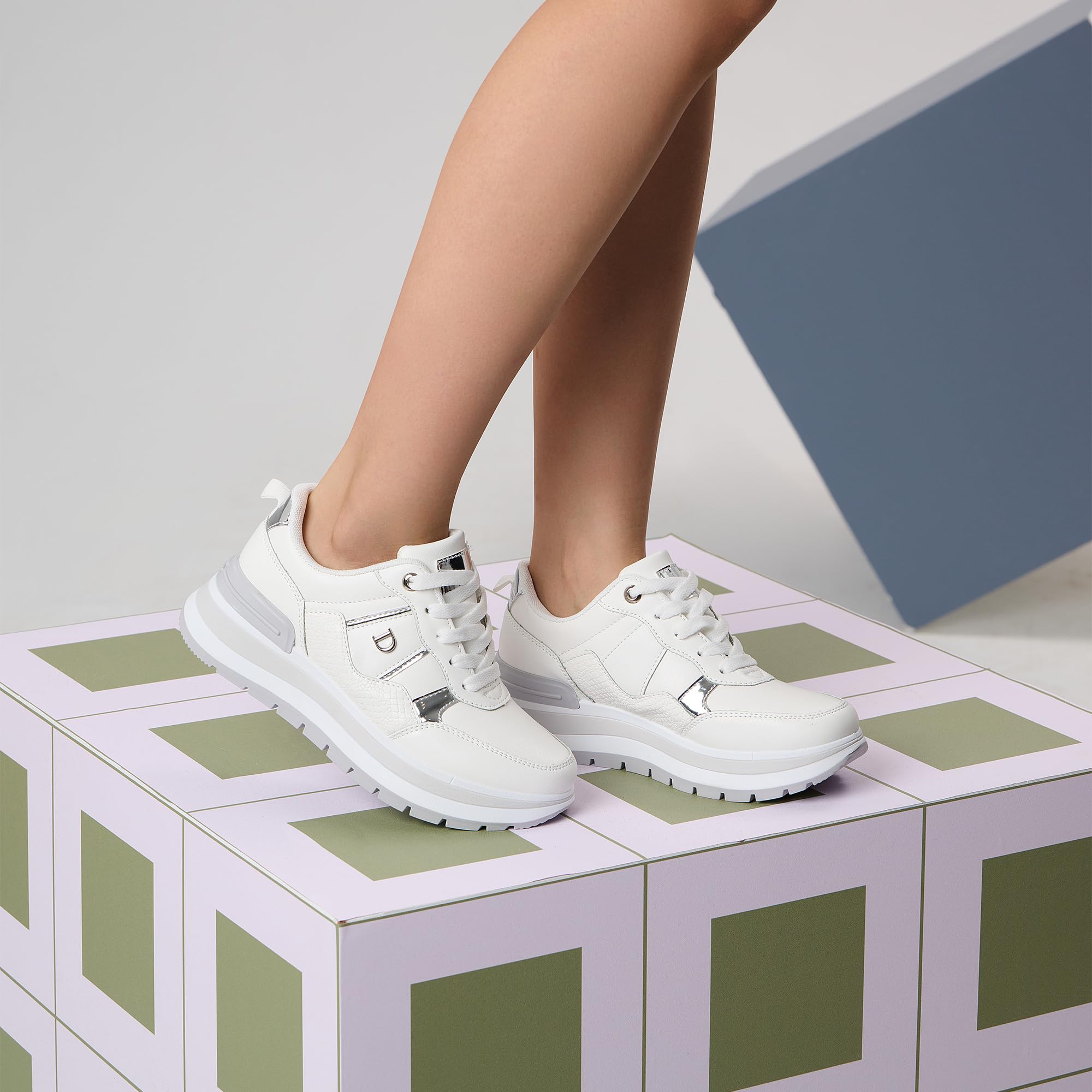 JOMIX Zapatillas Casual Mujer Cuña Deportivas Running de Deporte con Cordones para Talla 36-41 EU