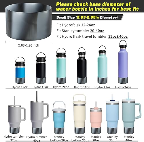 Miniatura 3 de WUQID Funda protectora de silicona mixta para botella deportiva de 12 a 40 onzas y botellas de agua Stanley, funda inferior antideslizante para