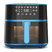 Tognana Iridea, Friggitrice ad aria 6L, doppia resistenza, display digitale, timer, 80-200°C, finestra, 1700W, Carta da Zucchero