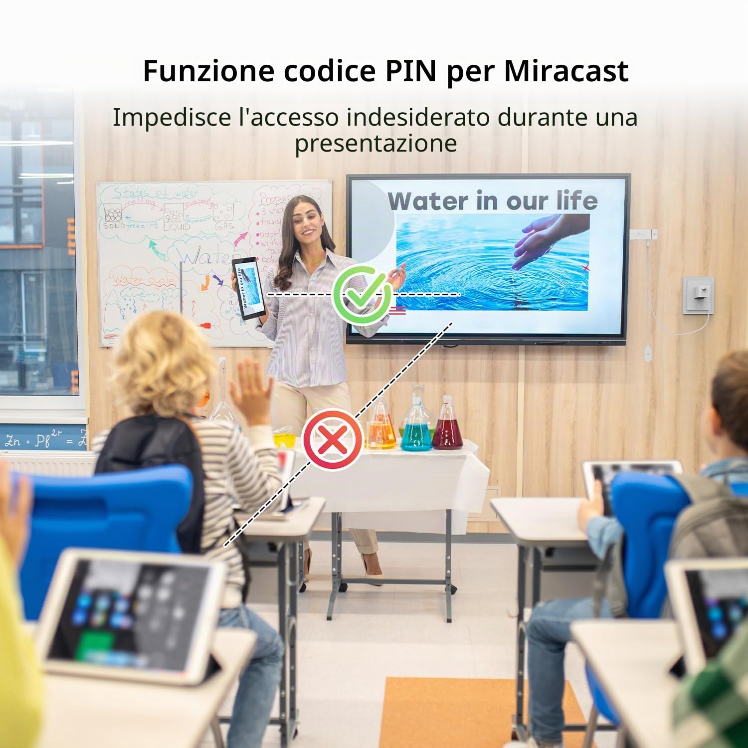 j5create ScreenCast 4K Wireless Adapter Screen Cast da telefono cellulare tablet o laptop Supporto per AirPlay Miracast&Chromecast Mirror Extend per Windows&macOS Wireless Screen Display (JVAW76)