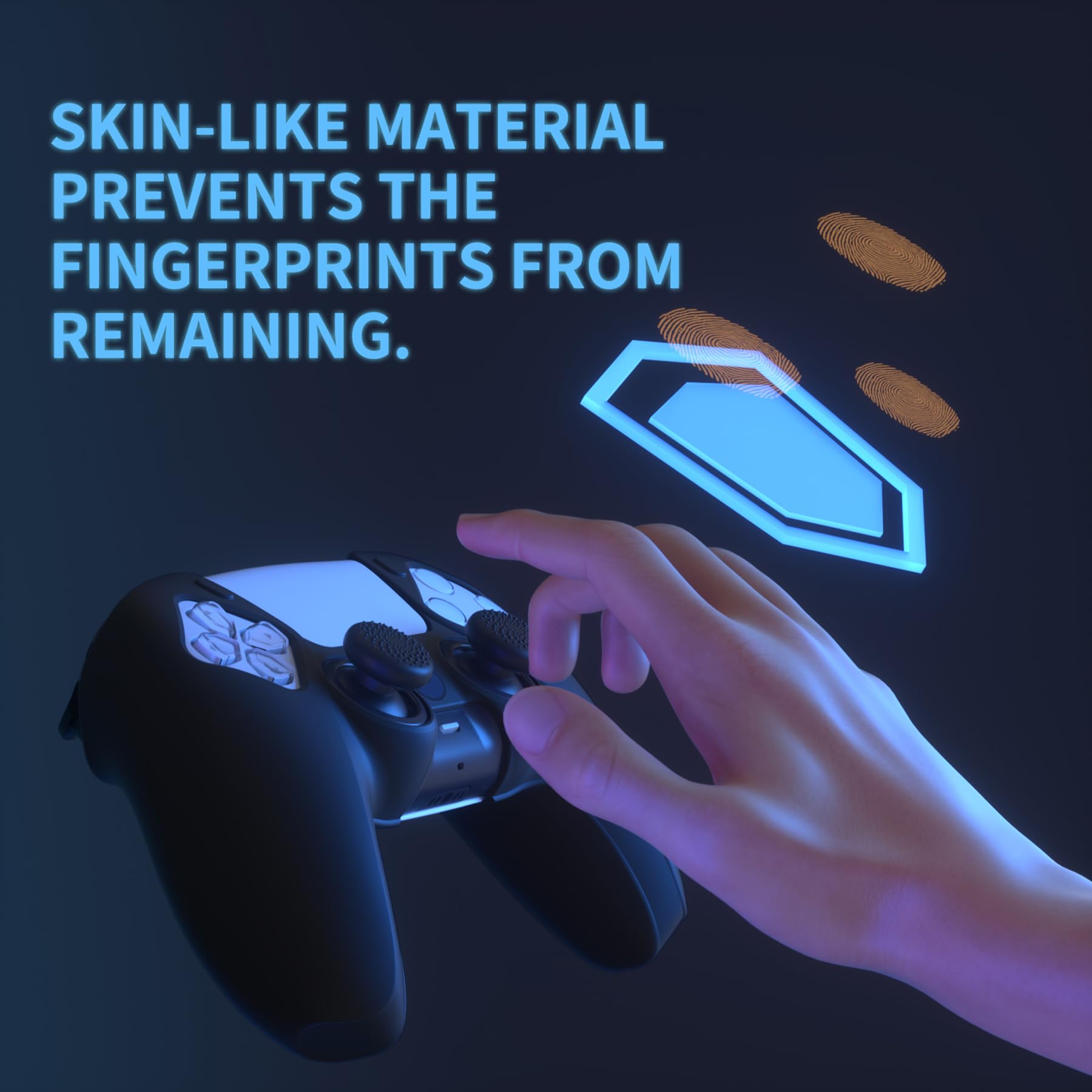 PlayVital Funda de Silicona para ps5 Mando - Cubierta Protectora Antideslizante y Suave con 6 Tapas para Pulgar, Grip Mejorado, Compatible con Base de Carga (Pure Series-Efectivo 100 Dólares) — view 72