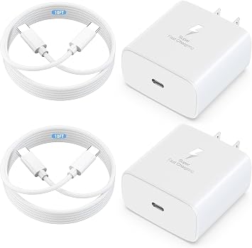 2026 45W Super Fast Charger USB C Android Phone Charger Fast Charging Compatible with Samsung Galaxy S26/S26 Ultra/S26+/S25 Ultra/S25/S25+/S24 Ultra/S24/S23/S22/S21/Note 10,Galaxy Tab, 10ft C Cable