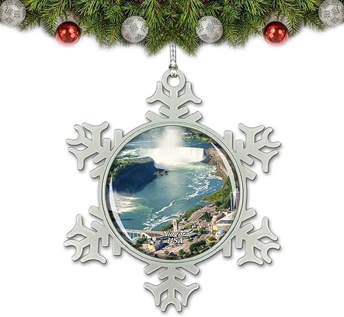Miniatura 1 de Decoración de árbol de Navidad de Cataratas del Niágara, regalo de recuerdo de metal de cristal