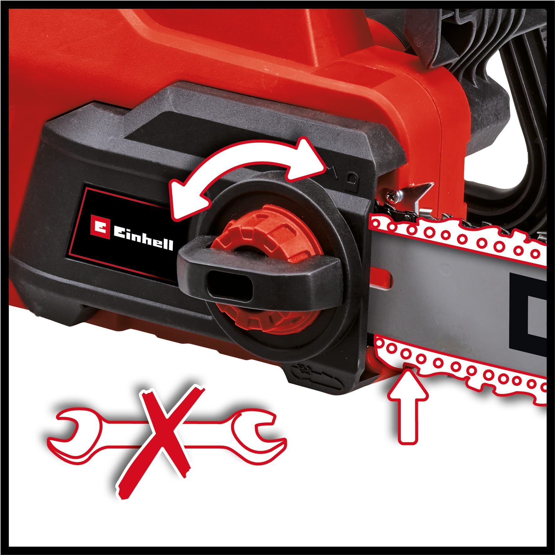 Einhell Elektryczna piła łańcuchowa GC-EC 2040 (2000 W, długość prowadnicy 40 cm, beznarzędziowe napięcie łańcucha, maks. prędkość łańcucha 15,5 m/s)
