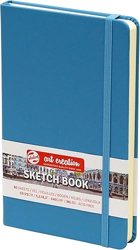 Tarens T9314-212M Art & Creation - Cuaderno de dibujo, 5.1 x 8.3 pulgadas (5.1 x 8.3in), color azul lago, grosor 4.9 ozyd, papel fino, sin ácidos,