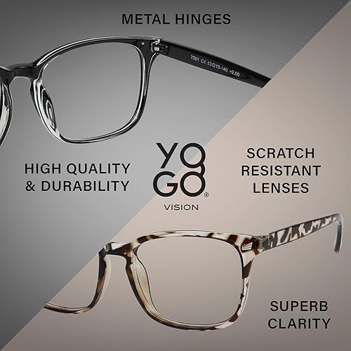 Miniatura 9 de Yogo Vision Lentes de computadora con bloqueo de luz azul, antirreflejos, reducen la fatiga ocular, para computadoras, pantallas para hombres y