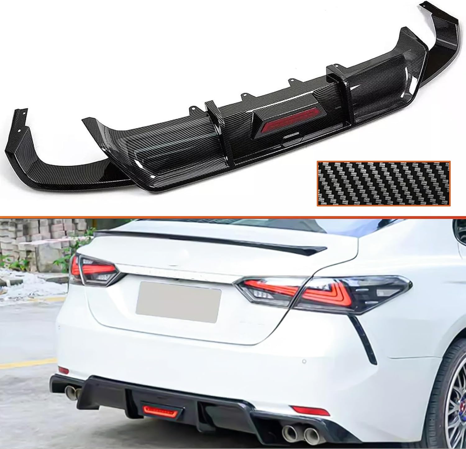Amazon.com: BEOC Rear Diffuser with LED Light Compatible with Toyota ...