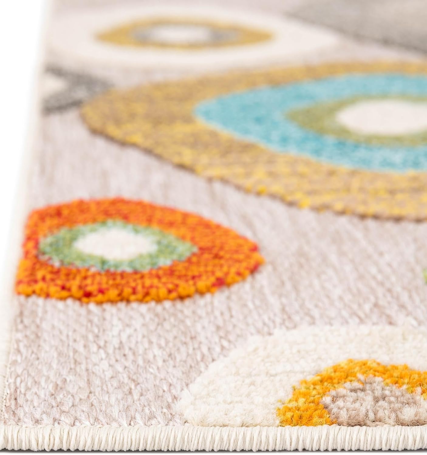 Rugs.com Outdoor Casablanca Collection Rug – 8x10 Multi Beige Low-Pile Rug Perfect for Living Rooms, Large Dining Rooms, Open Floorplans