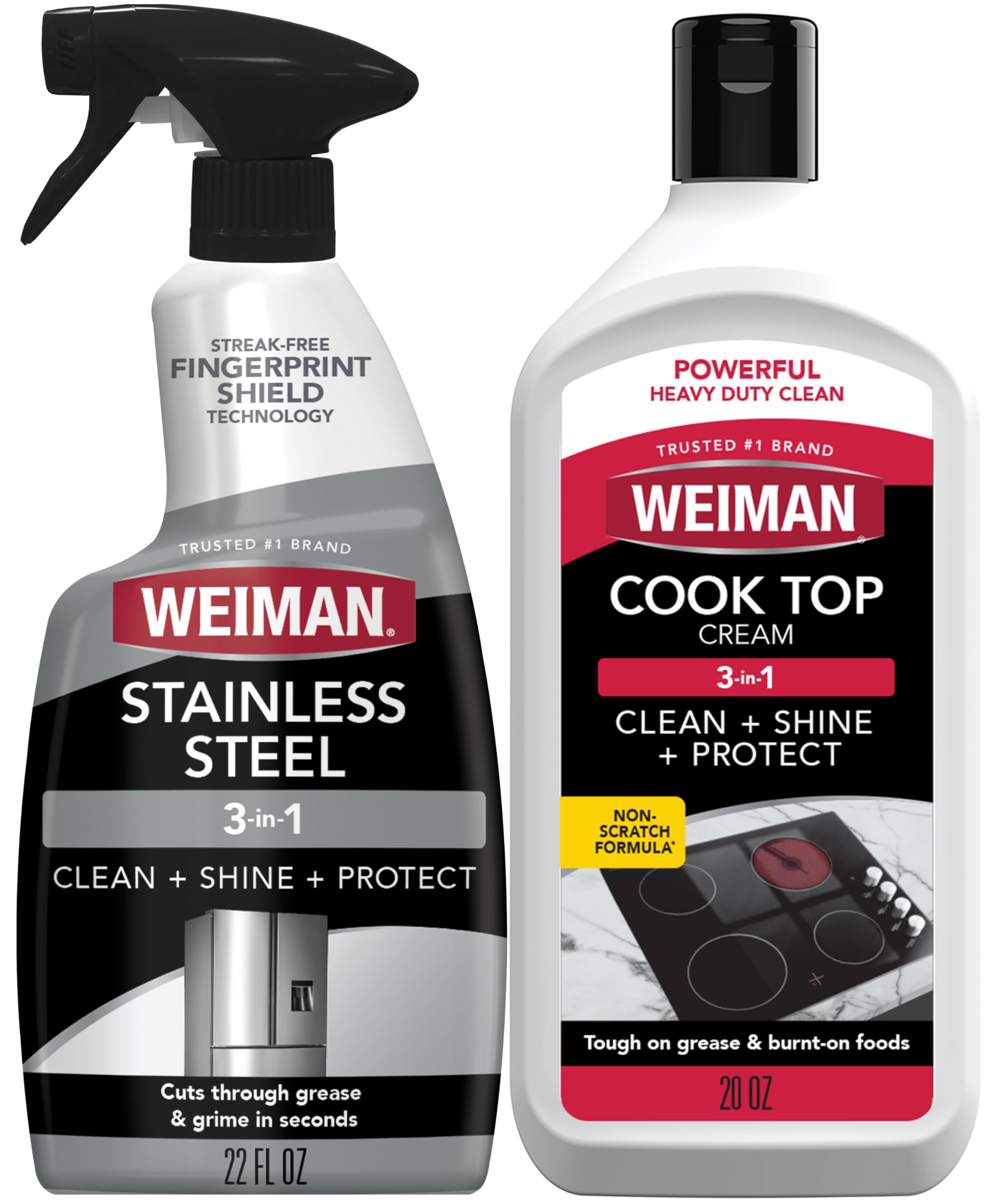 Weiman Stainless Steel Cleaner & Cooktop Heavy Duty Kitchen Kit