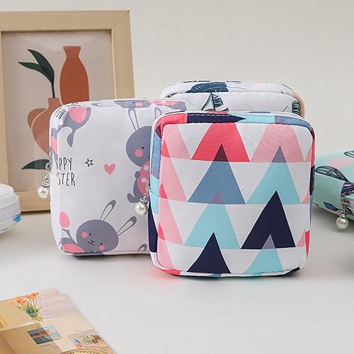 Miniatura 5 de Bolsa de almacenamiento de almohadillas sanitarias, 2 bolsas de período, bolsa de transporte portátil, funda de almohadilla sanitaria, soporte para