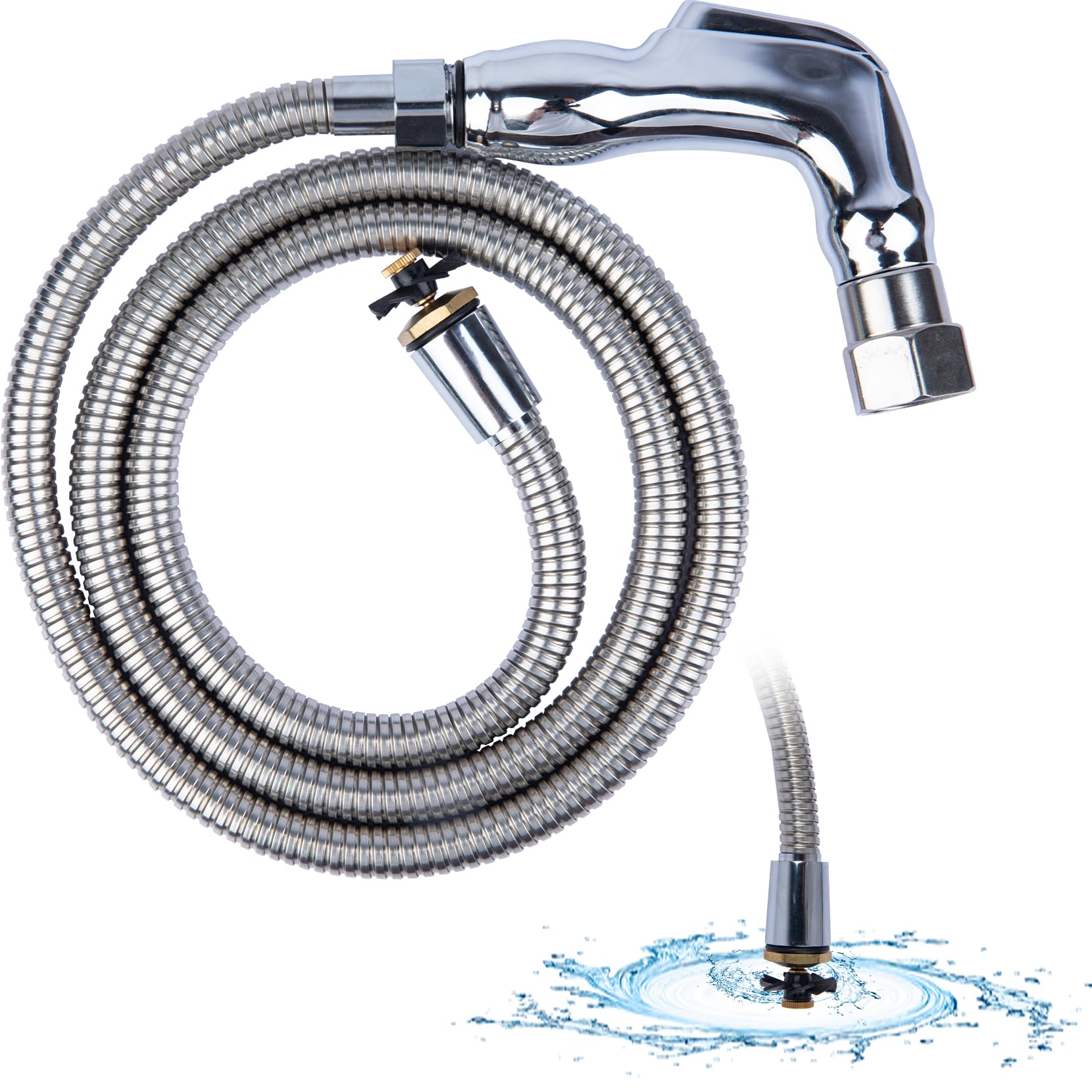 57 Inch Camper/RV Tank Flexible Swivel Stick Rinser, RV Toilet Treatment, Black Sewer Holding Tank Water Flush Cleaner, Long and Powerful Black Tank Rotary Cleaning Action