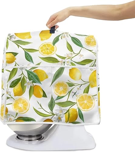 Miniatura 2 de Funda para batidora con estampado de flores de limón, compatible con 6-8 cuartos de galón de capacidad, organizador de electrodomésticos de cocina,
