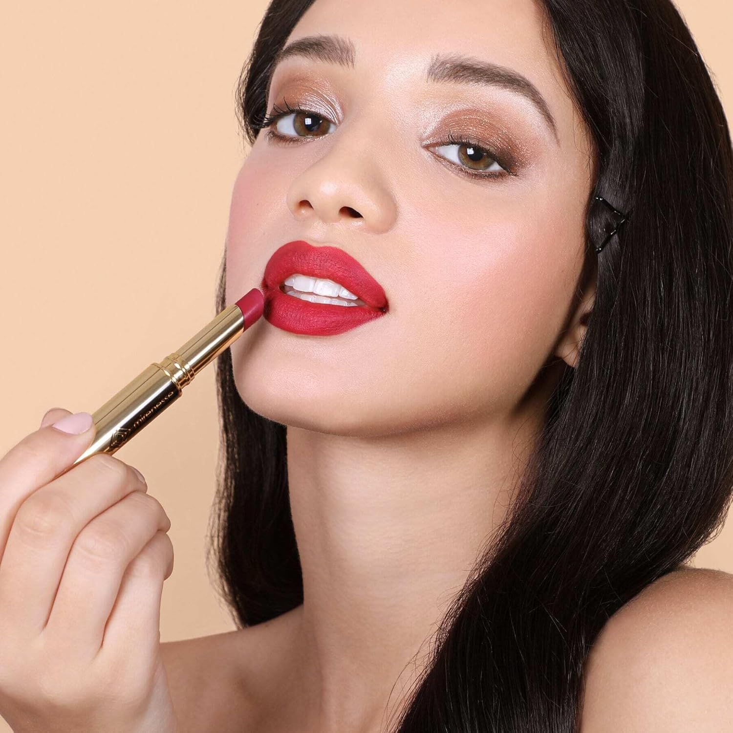 Mirenesse French Kiss Velvet Matte Lipstick in Red, Hydrating Velvet Matte Finish with Vitamin C + Vitamin E, Vegan and Toxin Free, 6 Pleasure .07 oz