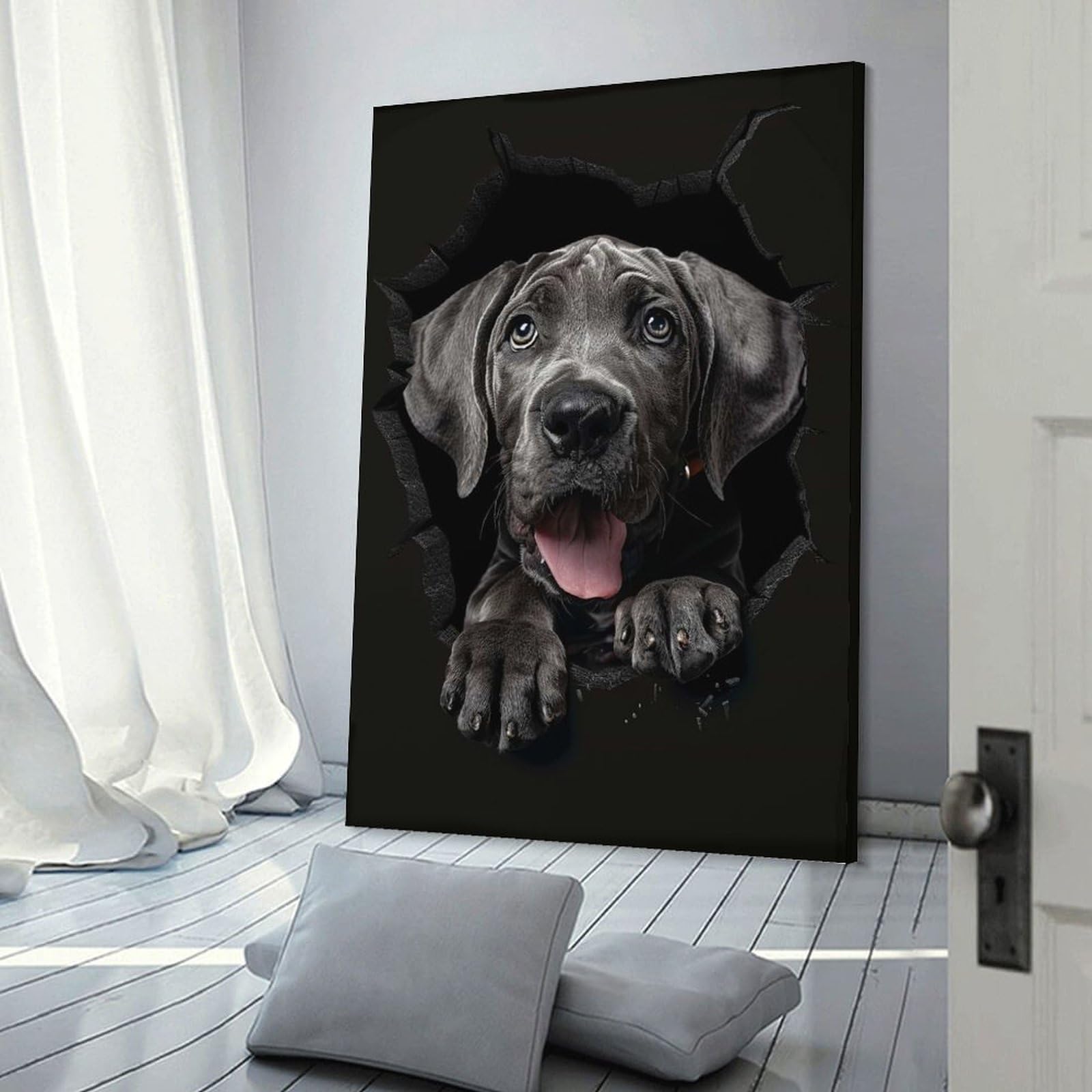 Junmoney Great Dane(2) Home Decor Wall Art 20x30inch(50x75cm), for Art Walls, Layered Displays Or Homes, A Versatile Canvas Print for Layering