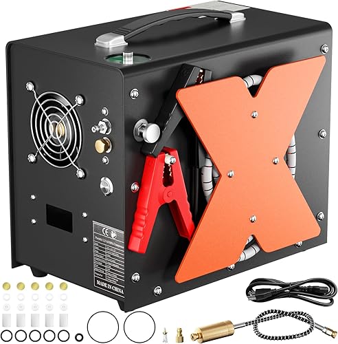 Miniatura 7 de Compresor de aire PCP, compresor de tanque de buceo de 4500PSI/30Mpa, compresor de pistola de aire PCP DC12V/AC120V parada manual, bomba de