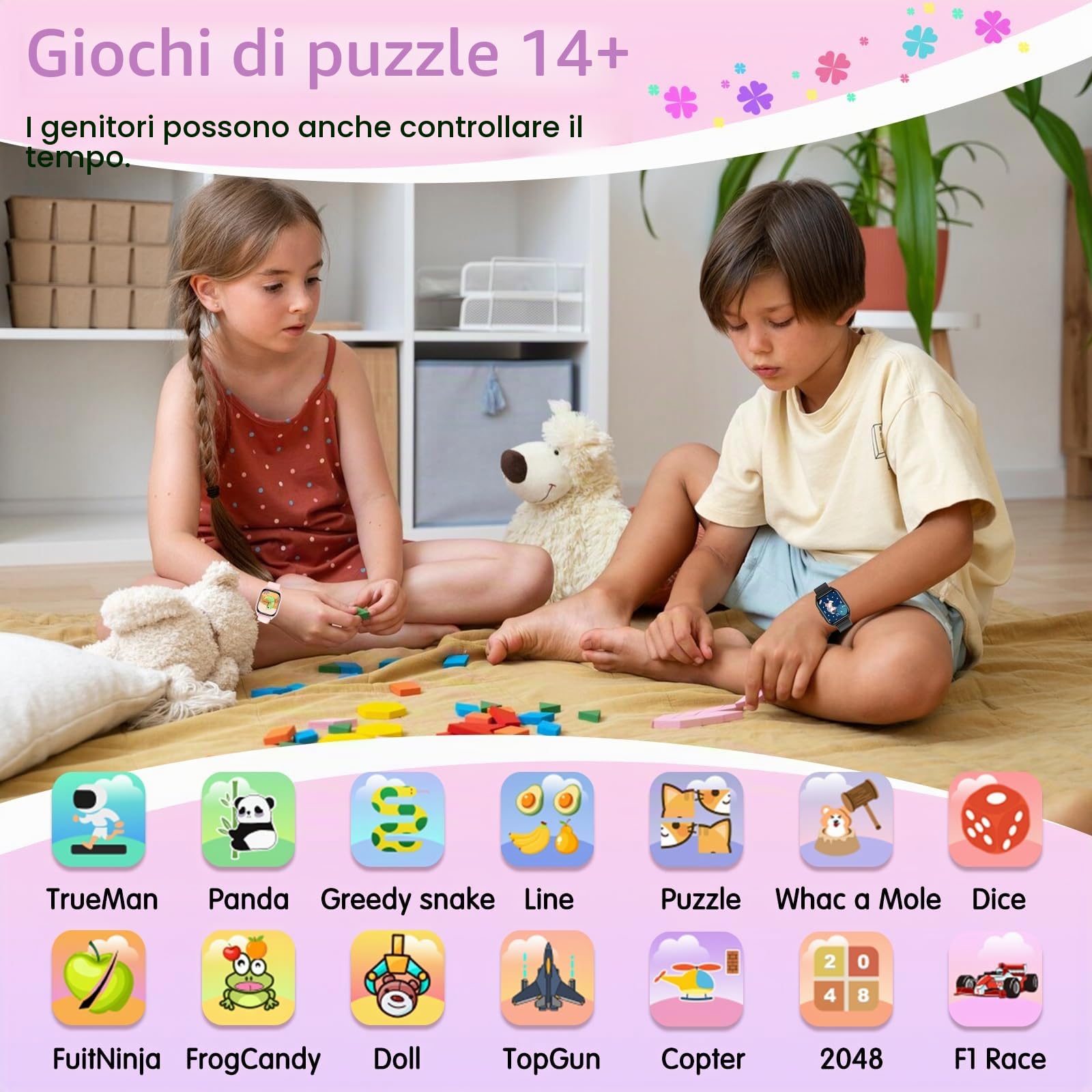 clleylise Orologio intelligente per bambini, smartwatch per bambini, con monitoraggio del sonno, 19 modalità di allenamento, contatore di calorie, sveglia, regalo per ragazzi, ragazze e ragazzi dai 5