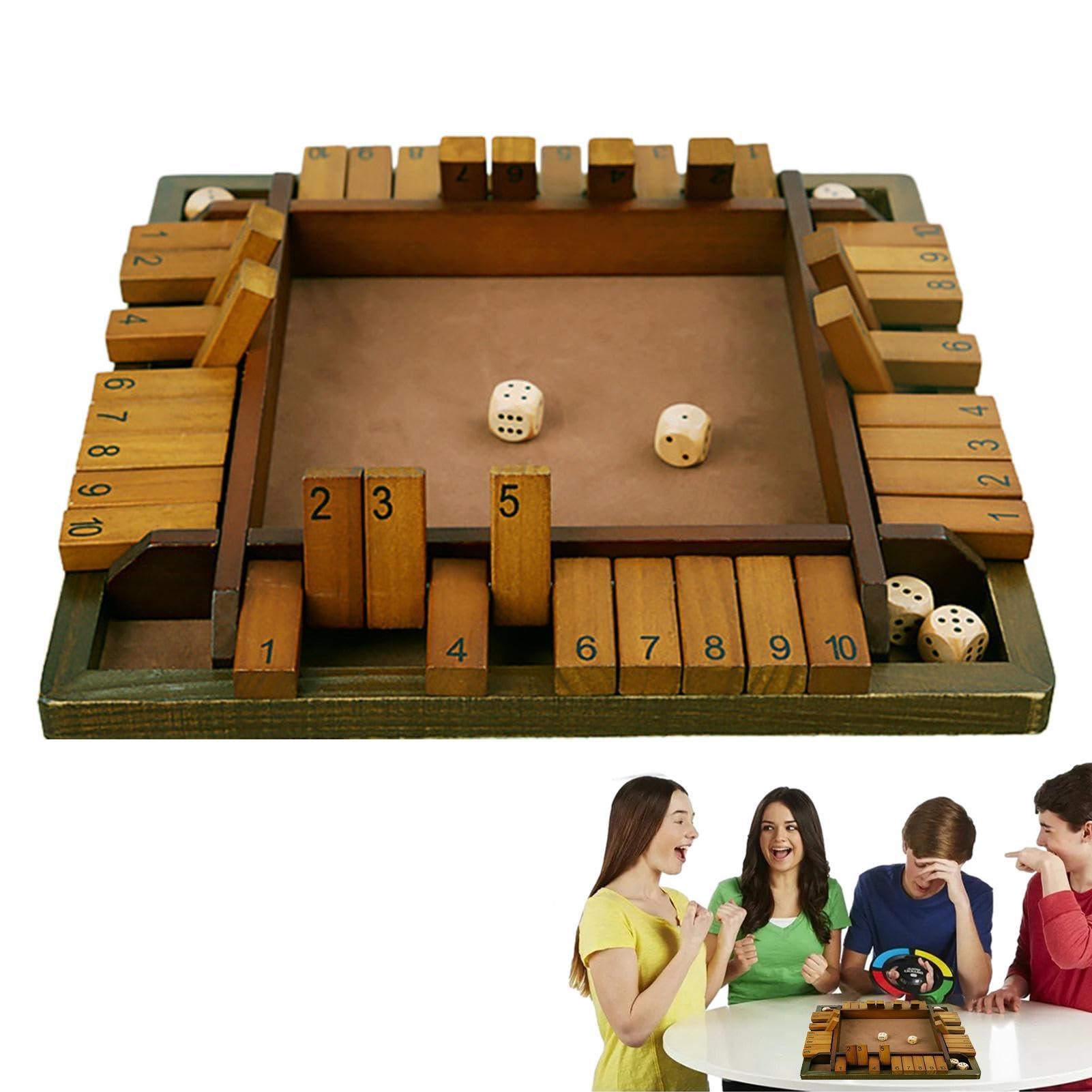 Amazon.co.jp: Shut the Box Dice Game, Wooden Shut the Box