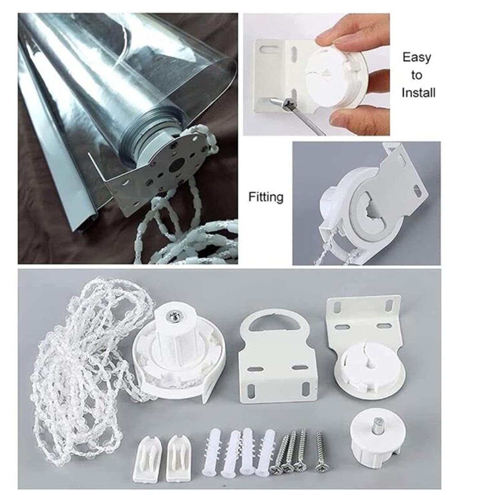 Isolamento Termico Impermeabile Tenda a Rullo Trasparente,Tapparella Avvolgibile Trasparente,Tende PVC Antivento Antipolvere Antipioggia per Esterni Interni ed Esterni,160/170/180/190/200cm di larghez