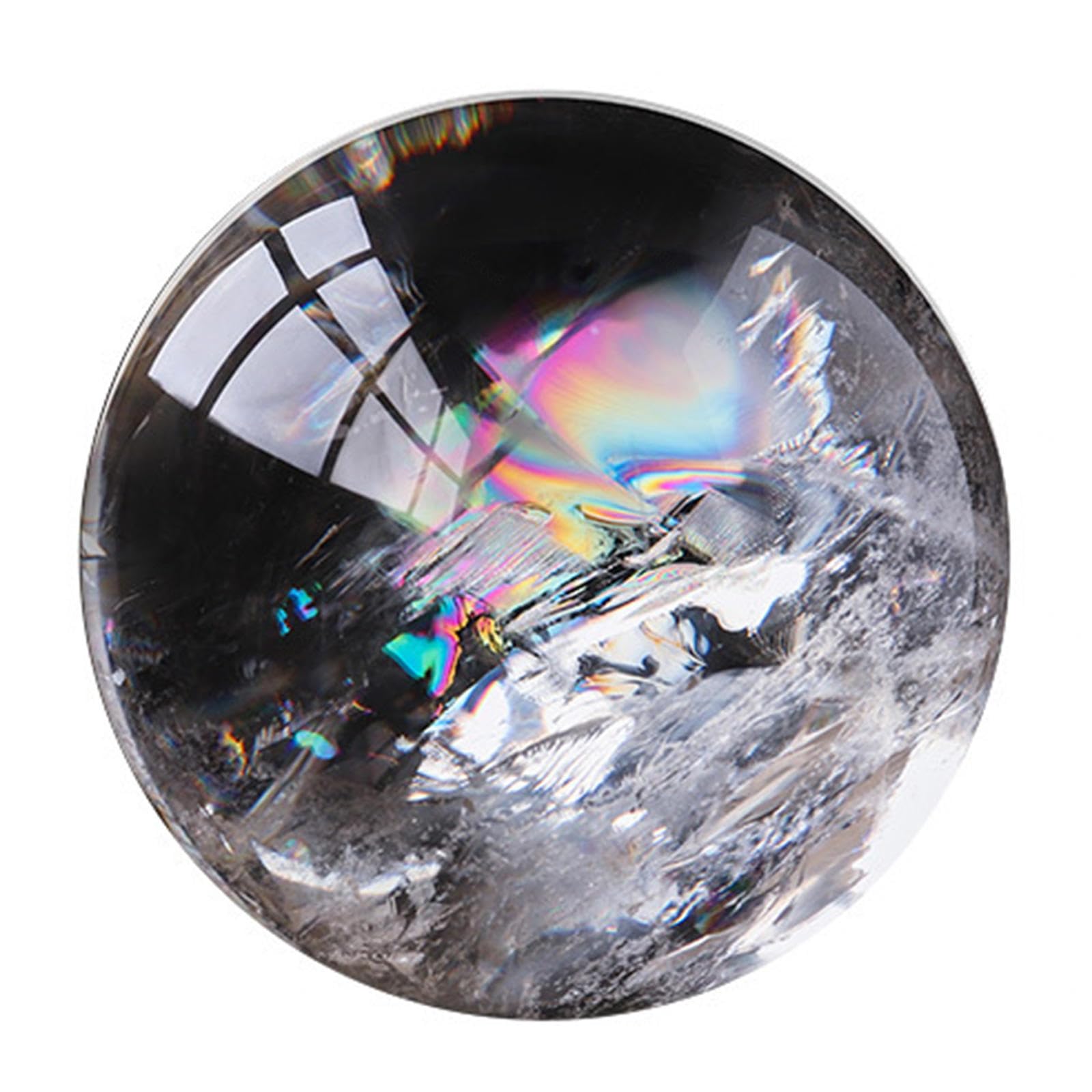 Boule de cristal de quartz blanc transparent de 65mm avec socle - 6