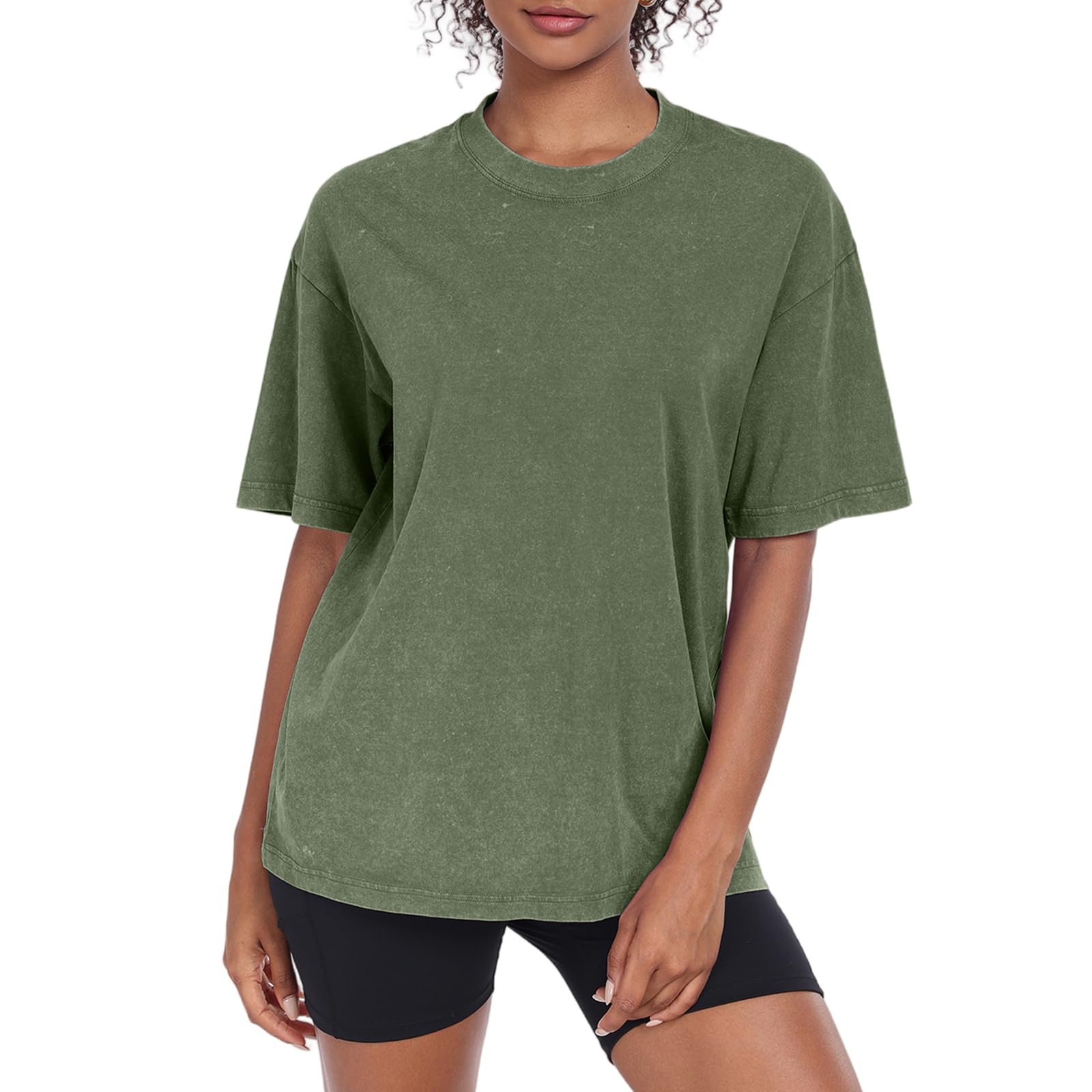 Oversized Tshirt for Damen Rundhals Kurzärmeliges Tops Casual Lockere Basic Sommer Tee Shirts Bluse