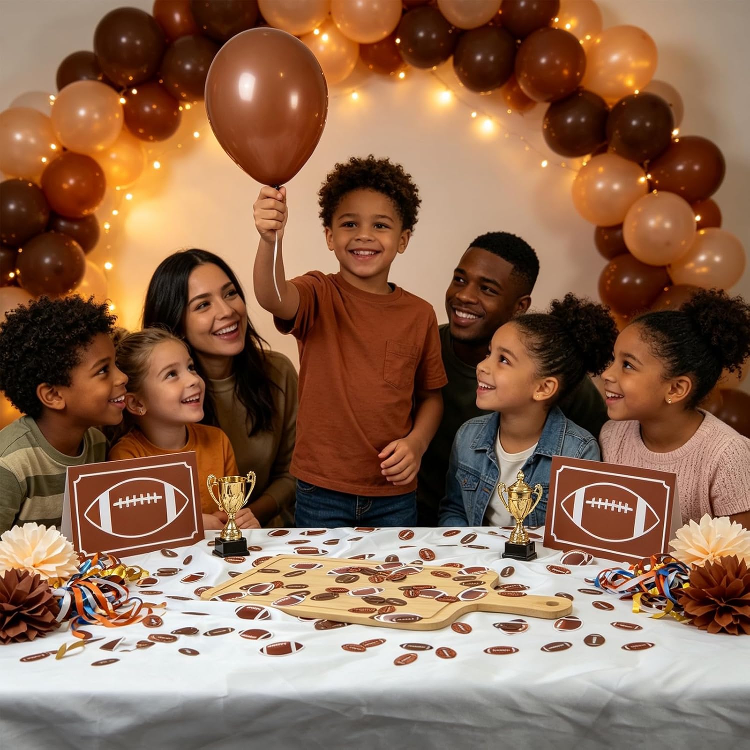 200pcs Football Confetti, Rugby Theme Glitter Table Scatter for Football Birthday Baby Shower Party Decorations.
