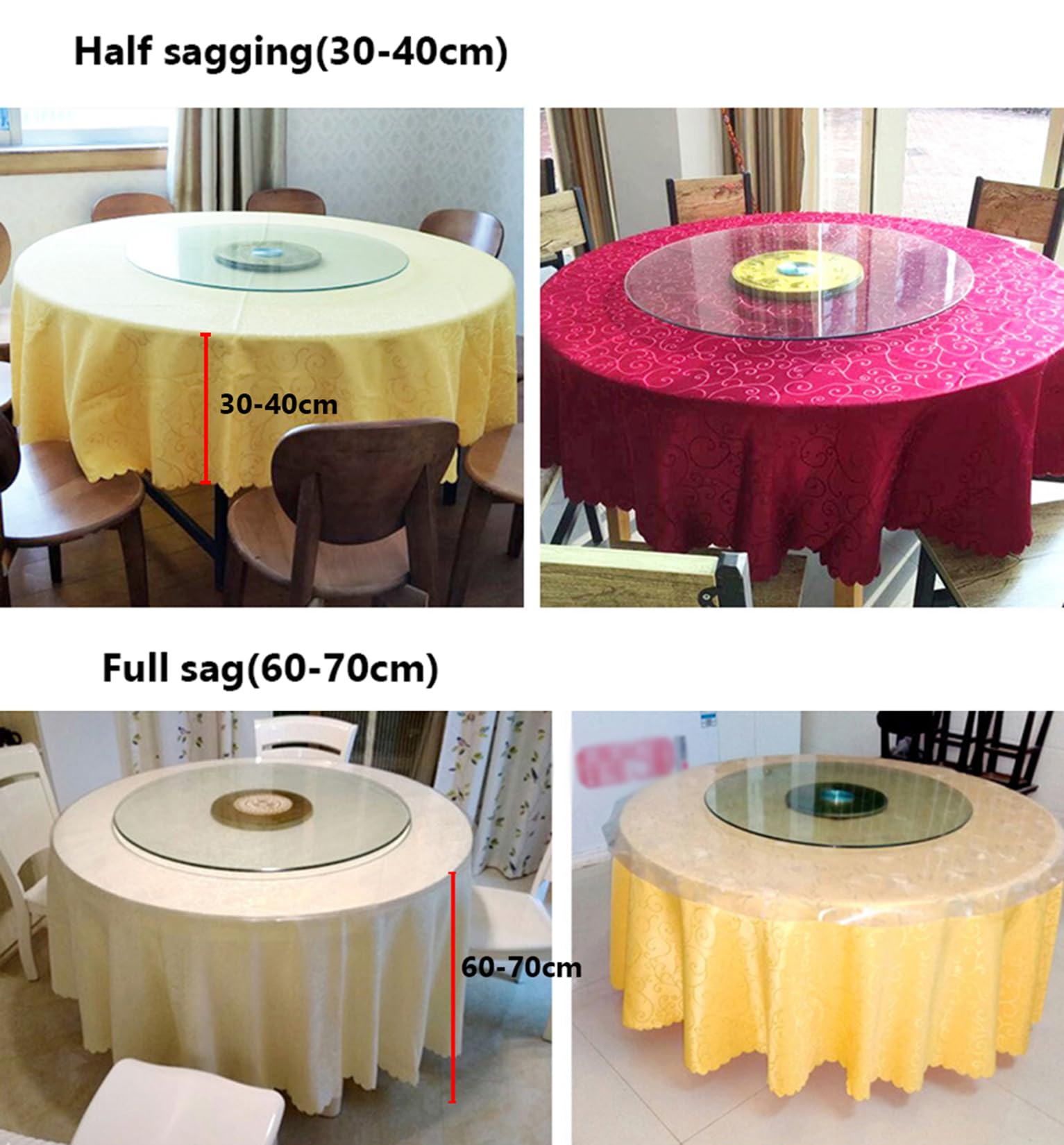 Poliéster Mantel Redondo Diámetro 160cm-320cm Hoteles Restaurantes Eventos y Fiestas Mantels Beige Diámetro 200cm