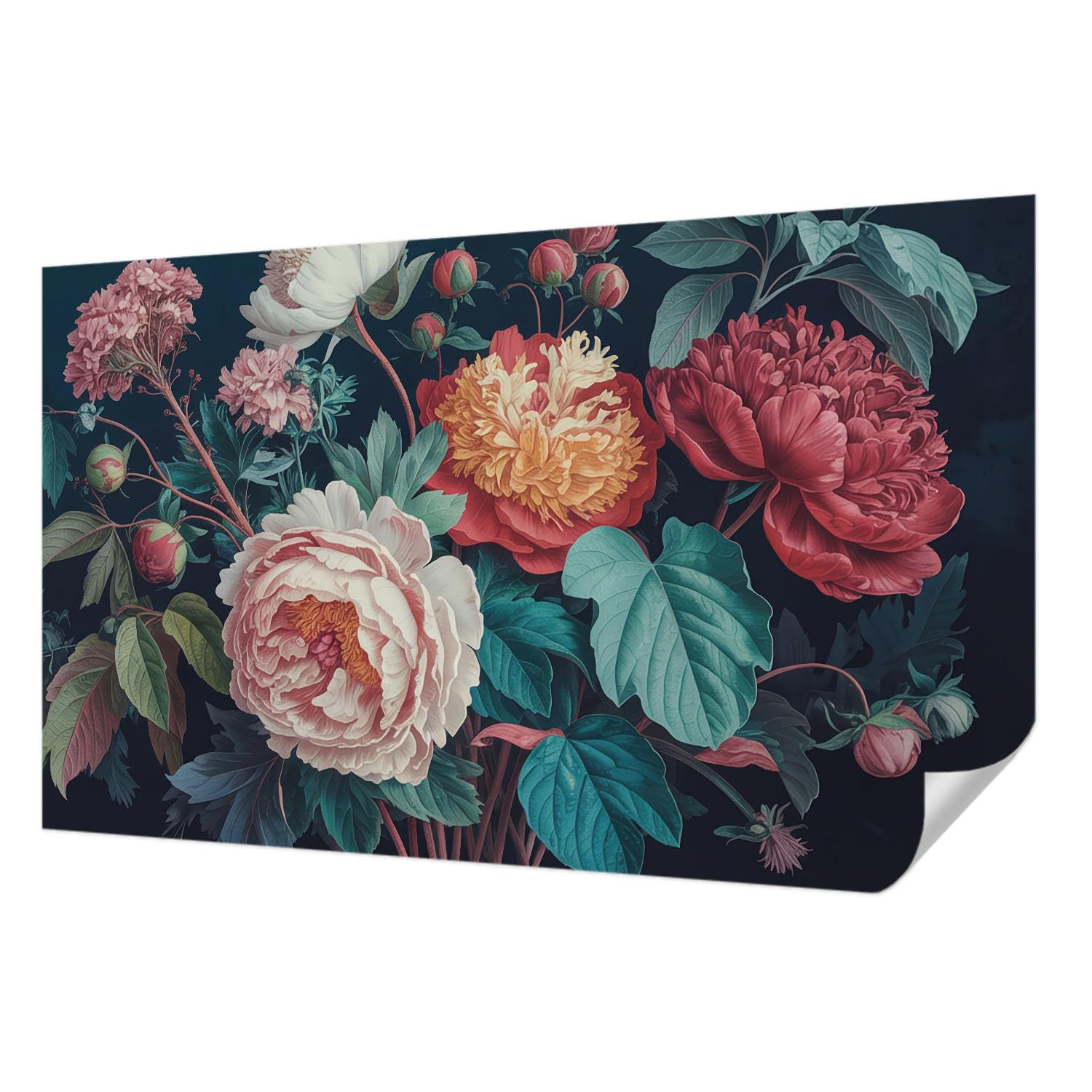 Papier peint autocollant panoramique pour décoration intérieure fleurs salon