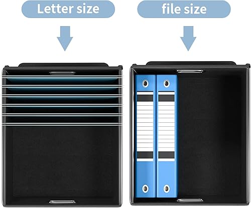 Miniatura 3 de Caja organizadora de archivos Huolewa con tapa, organizador de carpetas de archivos plegable para almacenamiento de documentos de oficina, caja de