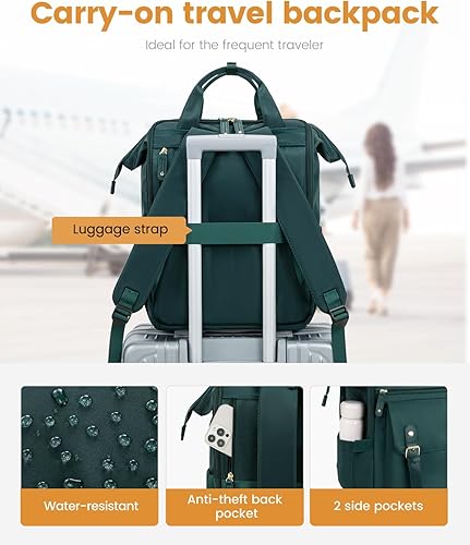 Miniatura 4 de LOVEVOOK Mochila para laptop para mujer, mochila de trabajo para profesores, enfermeras, mochila de viaje resistente al agua con compartimento