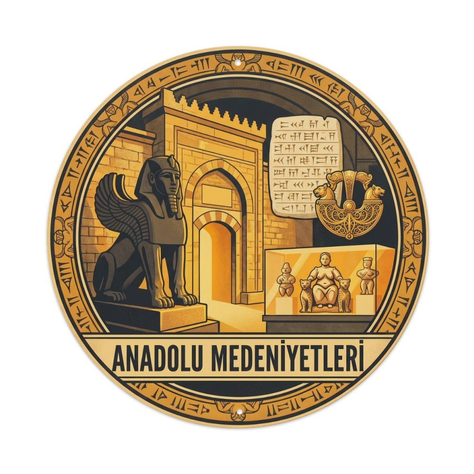 Turkish Travel Hittite Sphinx Anadolu Medeniyetleri Metal Tin Sign