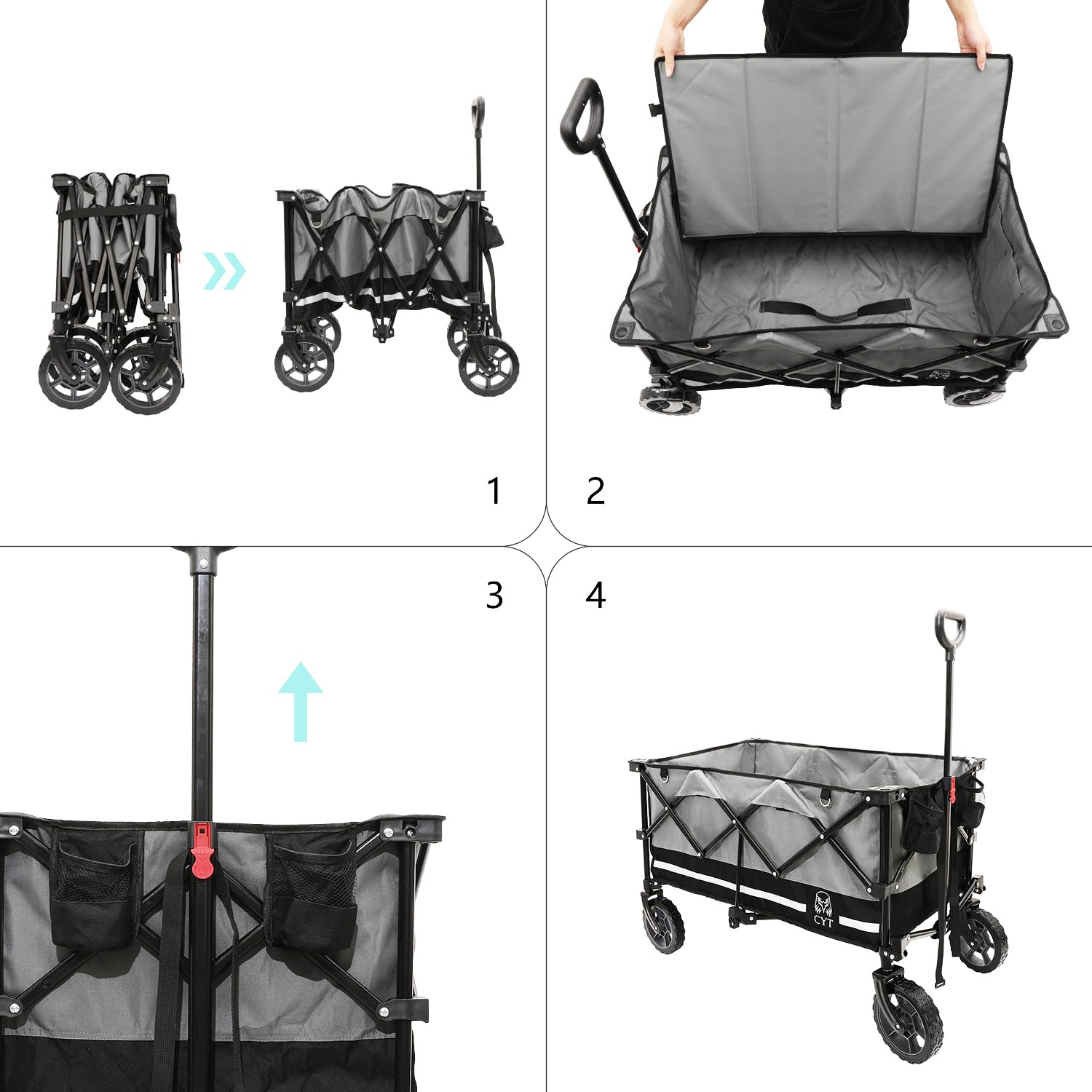 Amazon.co.jp: CYT キャリーワゴン 大容量156L 耐荷重100kg コンパクト