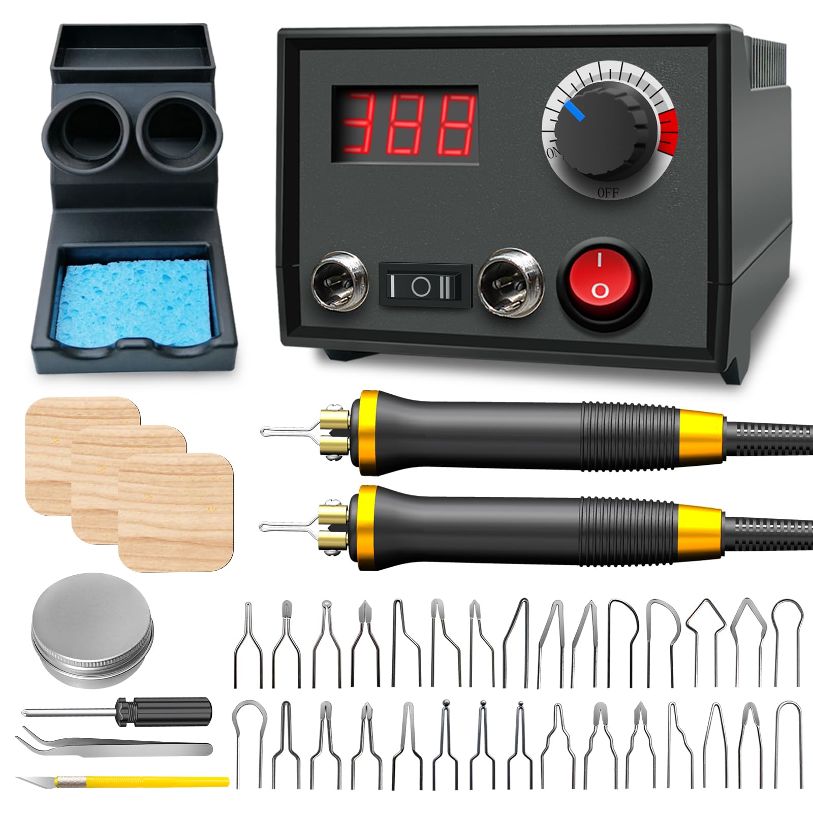 LH30 Wood Burning Kit, Digitally Adjustable Temperature Wood burner Pen Kit, Wood Burning Tool, Professional Wood Burner Tool Kit for Adults and Beginners Craft (LH30-2 NEW)