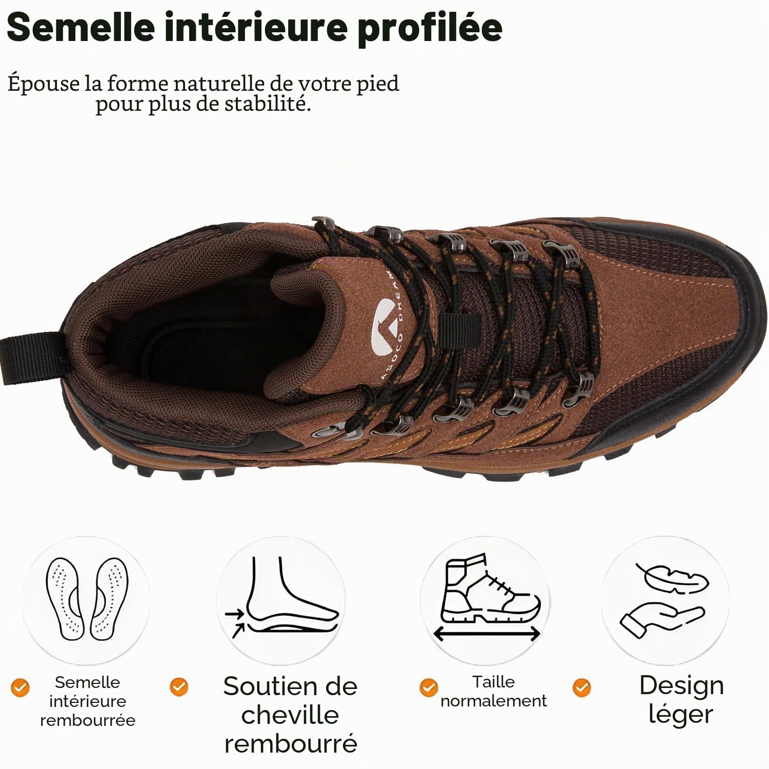 Chaussures Randonnée Homme Men's Hiking Shoes Chaussures Montantes Trekking Outdoor Antidérapantes et Confortables Respirant Chaussure de Marche