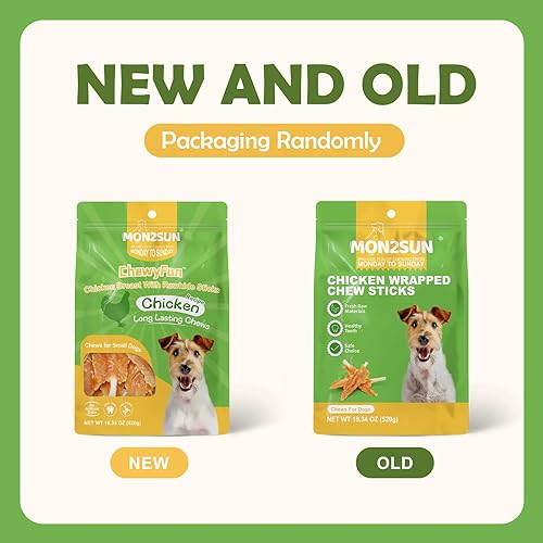Miniatura 7 de MON2SUN Dog Rawhide Twist - Palitos de cuero crudo envueltos en pollo de 4 a 4.5 pulgadas para cachorros y perros pequeños, promueve golosinas de
