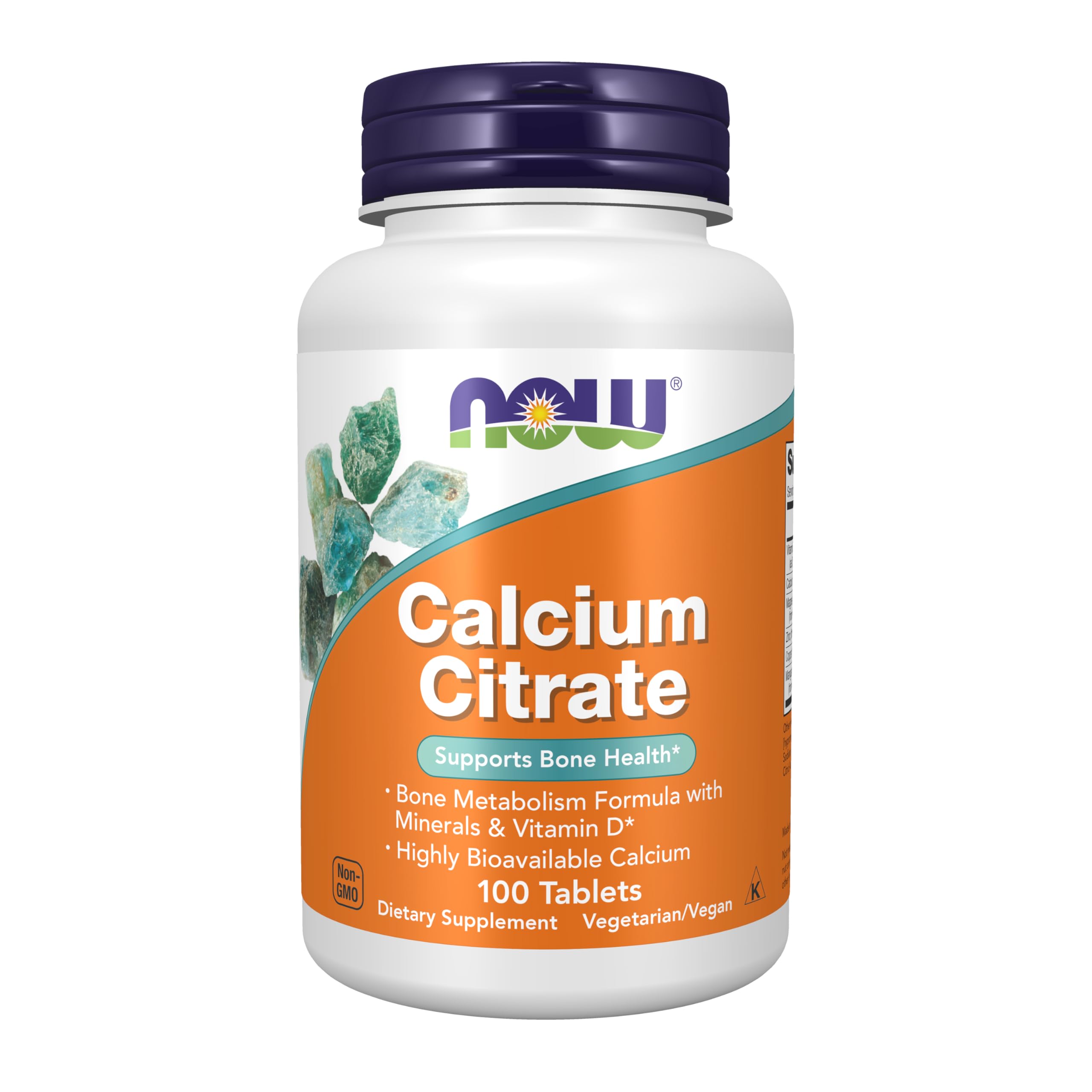 NOW Calcium Citrate with Minerals and D, 100 Tablets, Foods