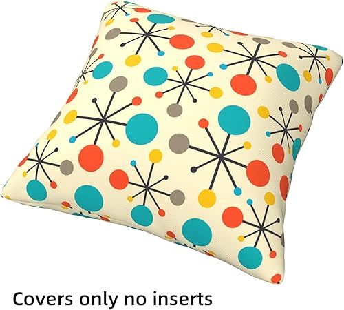 Miniatura 5 de Juego de 4 fundas de almohada de 18 x 18 pulgadas, diseño retro moderno de mediados de siglo, fundas de cojín para decoración de casa de campo para