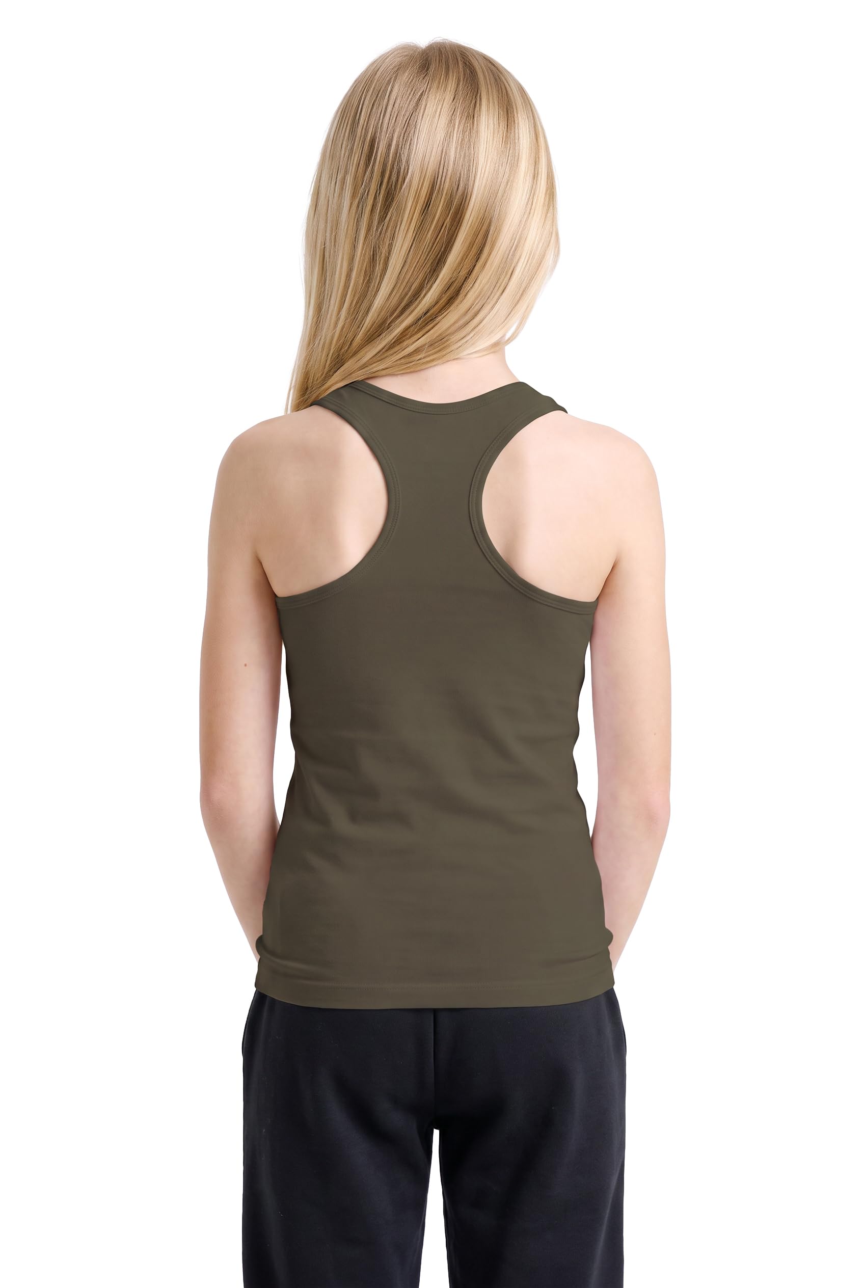 Kurve Premium Girls Seamless Supersoft Wide Strap Comfortable Racerback Tank (Made with Love in The USA)