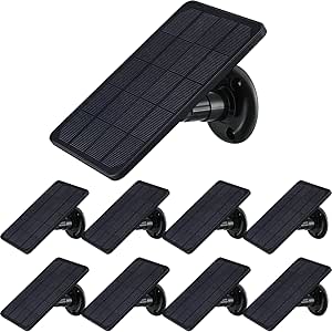 Fabbay Solar Panels for Security Camera Charging Solar Panel for Wireless Camera 360° Adjustable Mounting Solar Panels IP67 Waterproof Compatible with DC 5V 4W Camera USB or USB-C Port (Black, 8 Pack) asin的图片