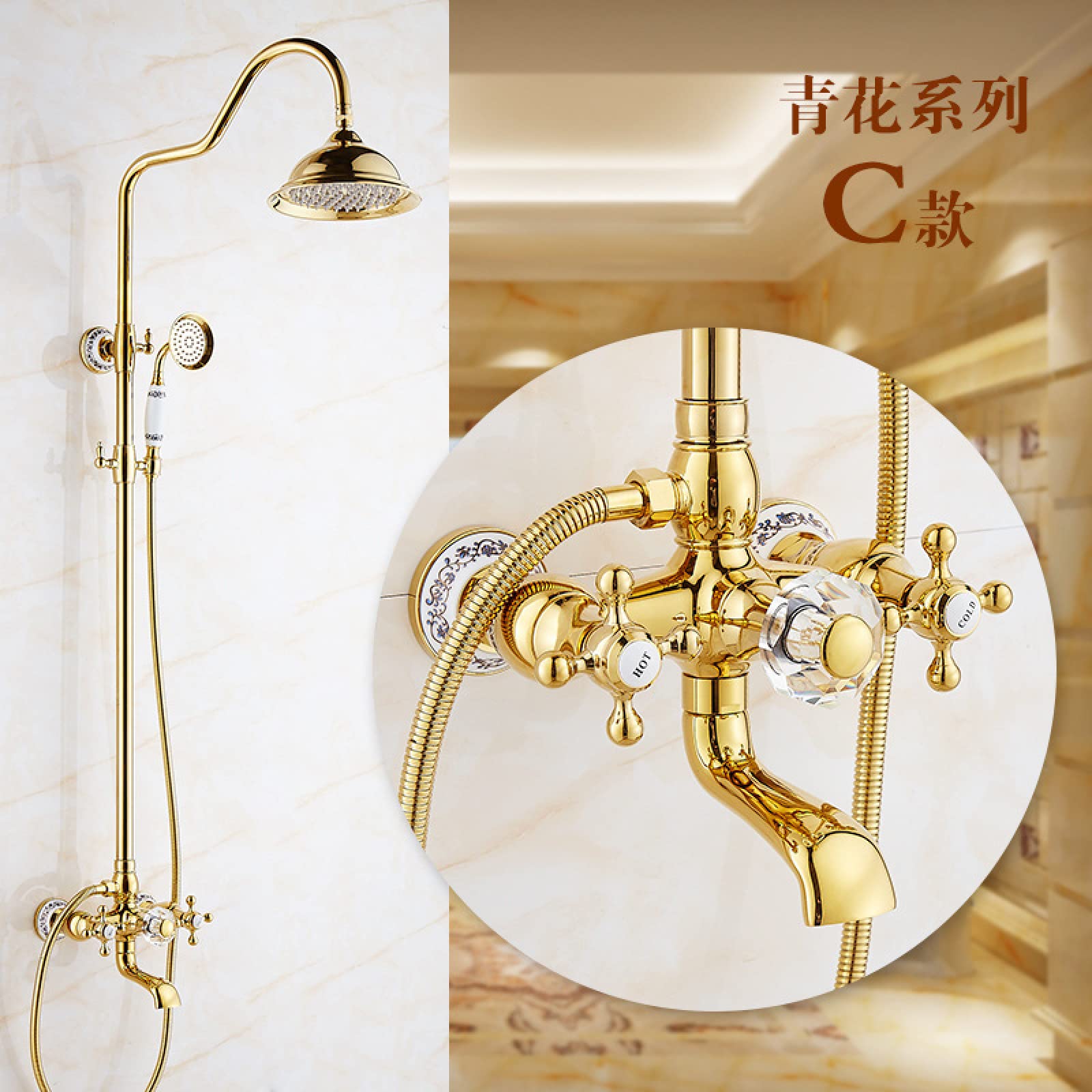 Accessoire de salle de bain moderne en cuivre pour une douche relaxante