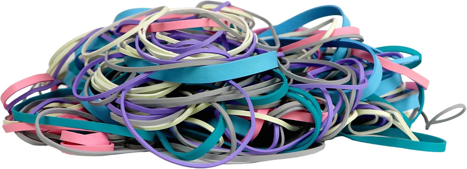 Upgrade Rubber Bands, Assorted Sizes & Light Colors, 1/4 lb Bags, 40-Pack, USA