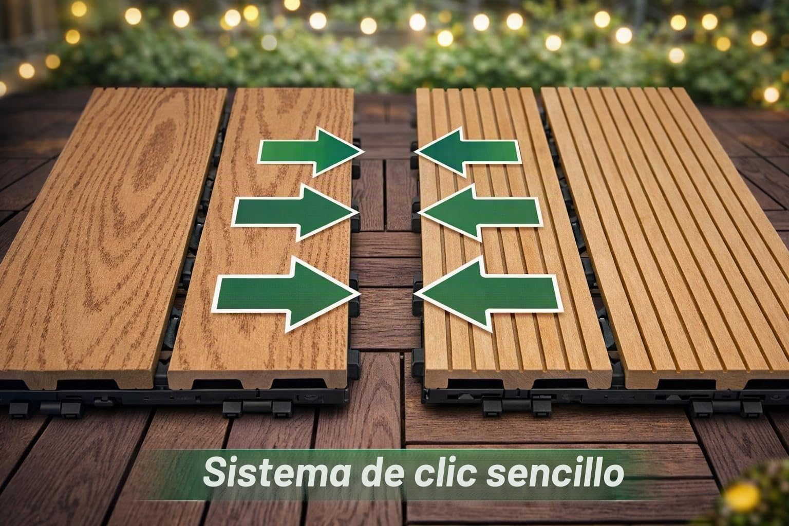 RHP 22 x baldosas clic WPC premium – baldosas para terrazas y balcones 30x30 cm, aspecto de madera, resistente al agua, resistente a la corrosión, sistema de clic, fácil de instalar (JS-1)