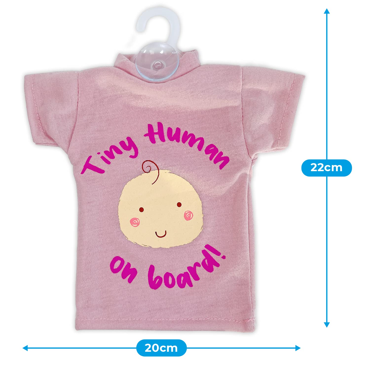 Simply Auto Tiny Human On Board Pink T-Shirt Sign for Car - Image 3