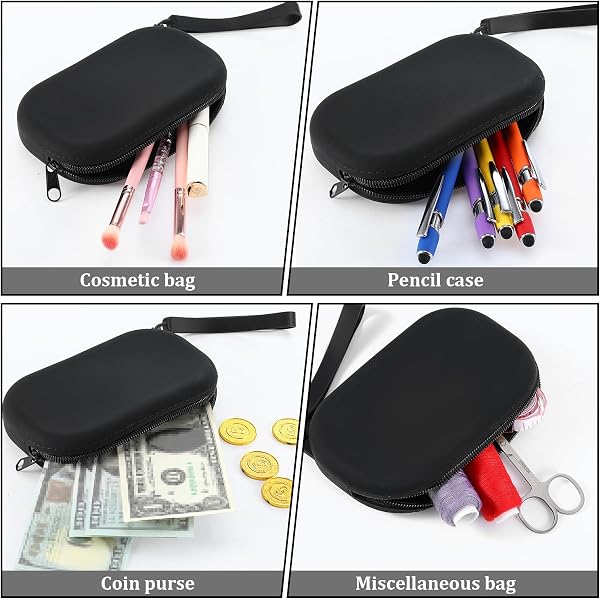 Trousse de Maquillage en Silicone, Pochette Cosmétique Portable Noire, Petite Trousse en Silicone, Articles de Toilette Imperméables pour Voyage, Étui à Pinceaux avec Poignée - 3