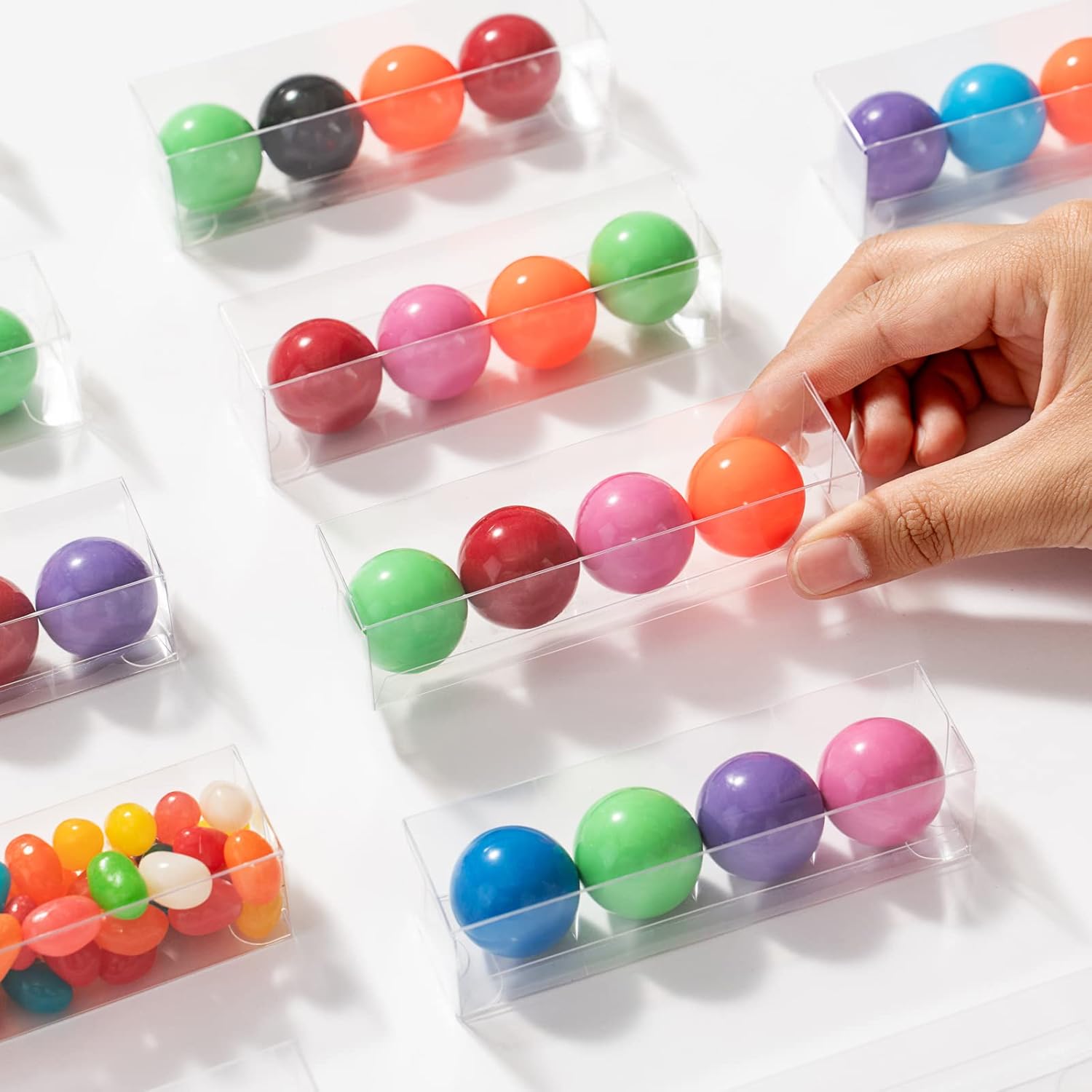 Buy SLShePack 50PCS 1 x 1 x 4 Clear Boxes for Gumballs, Plastic Tube