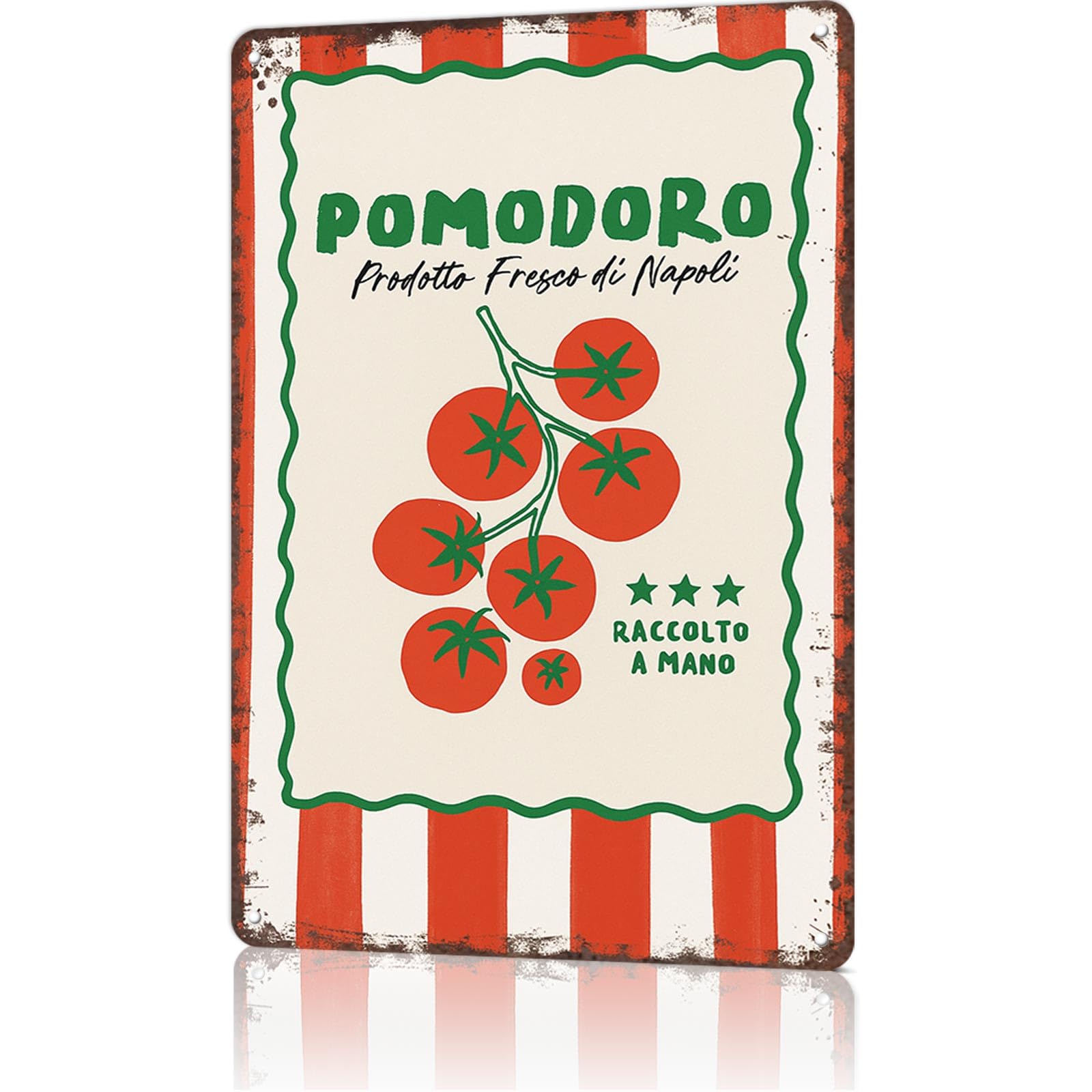 Bigccaee Funny Vintage Metal Sign Pomodoro Poster Posters Wall Art Print For Office Dorm Man Cave Garage Decor Metal Tin Sign 8X12 Inch