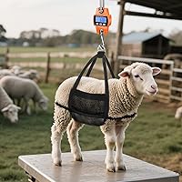 Vista 8 de Báscula colgante digital RoMech de 300 kg con carcasa de aluminio fundido, báscula de grúa mini de 660 lb portátil con ganchos para granja, caza