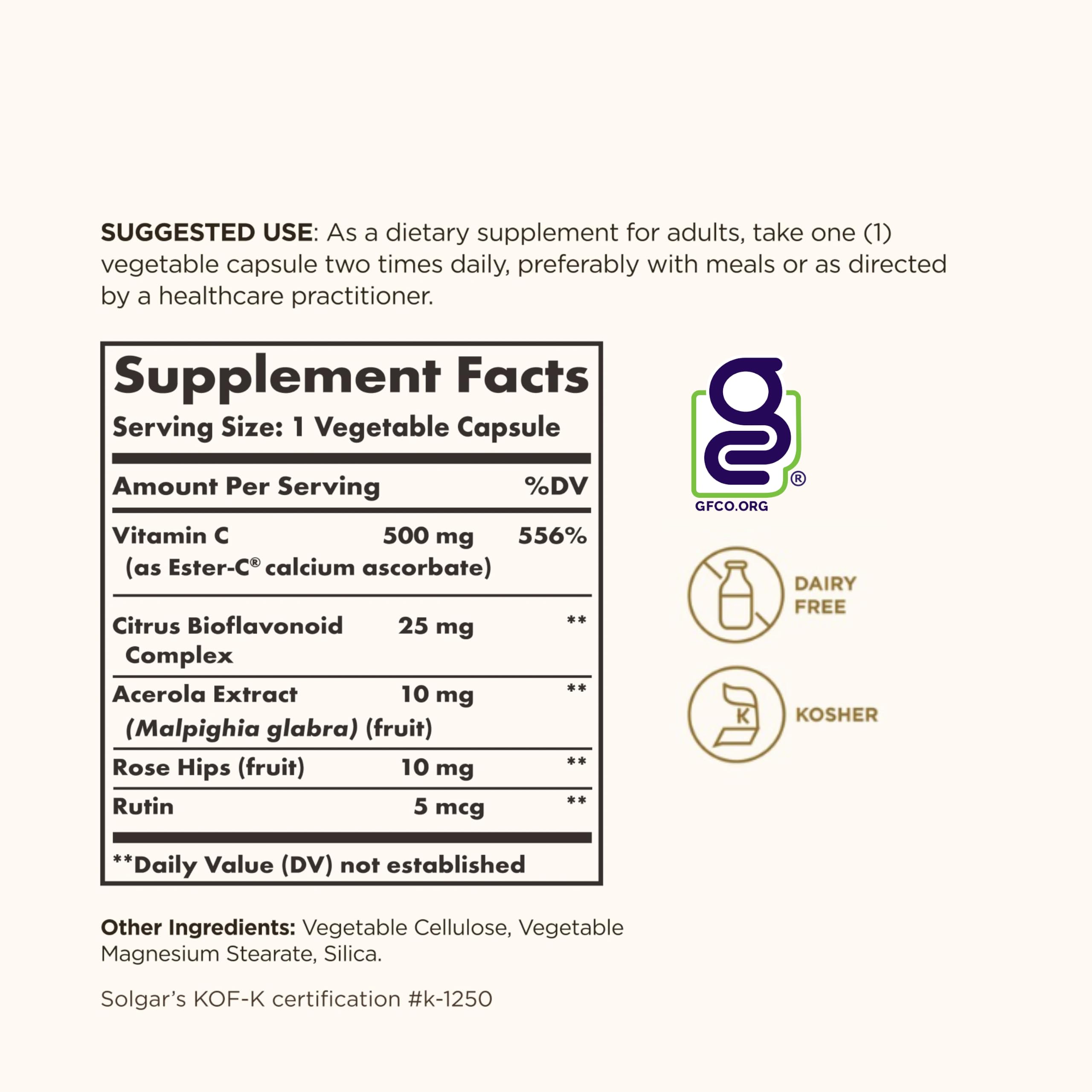 Solgar Ester-C Plus 500 mg Vitamin C (Ascorbate Complex), 100 Servings — Amazon image 3