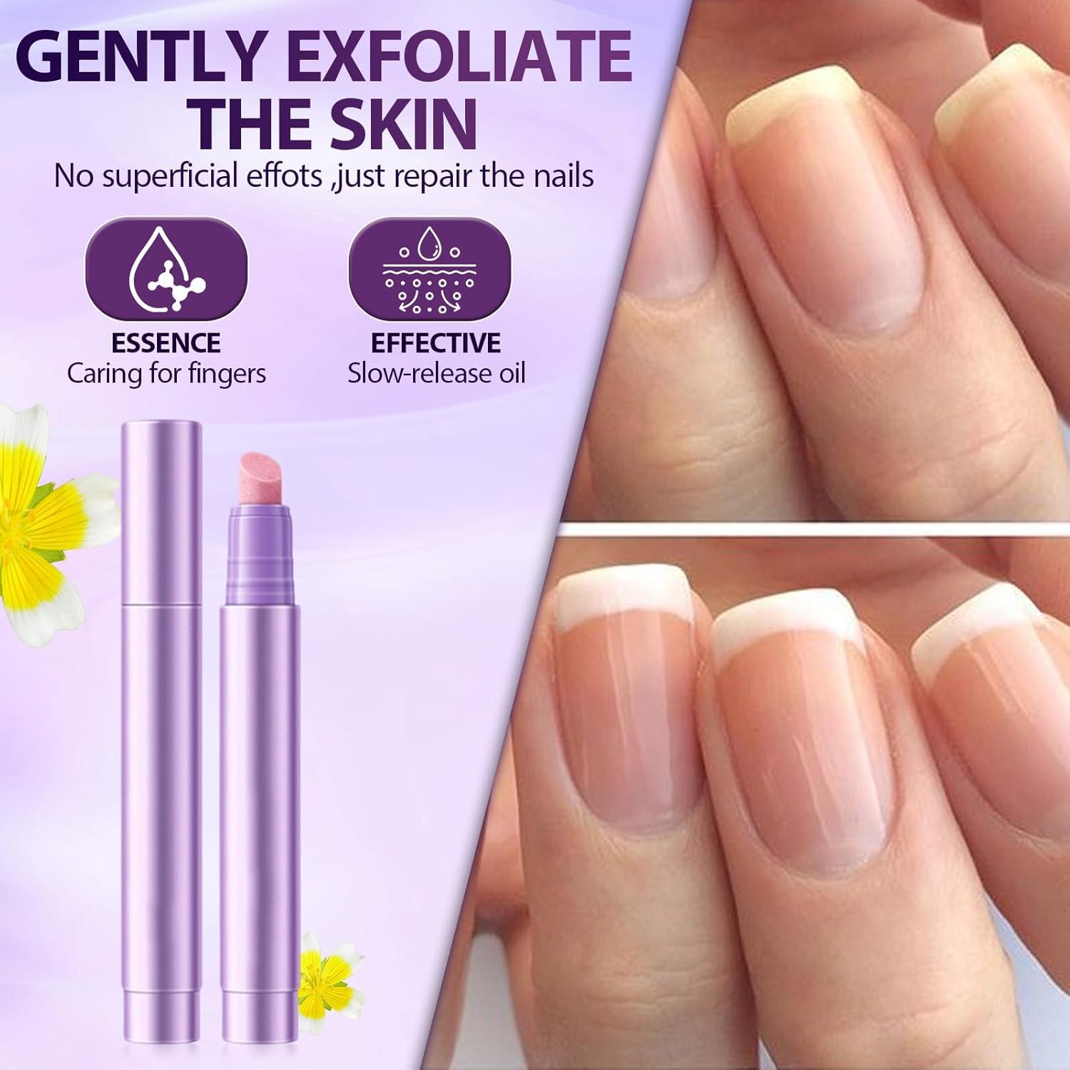 Cuticle Oil Pusher Pen Set, 3 Pieces, 2-in-1 Ceramic Pushers with Oil for Nail Repair, Hangnail & Dry Cuticle Removal, Professional Salon Manicure & Pedicure Tools